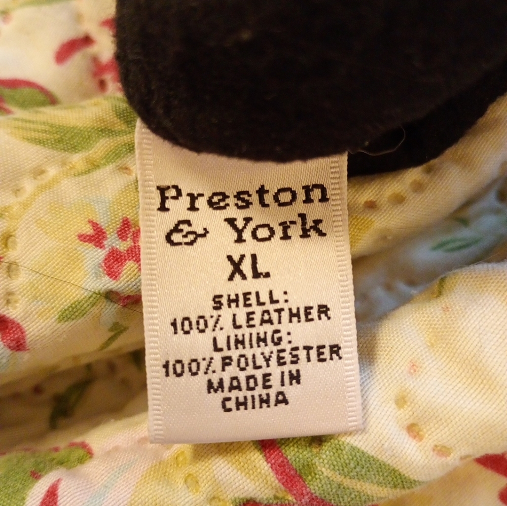 PRESTON & YORK Women’s Gloves, 100% Genuine Leather Black, Sz XL